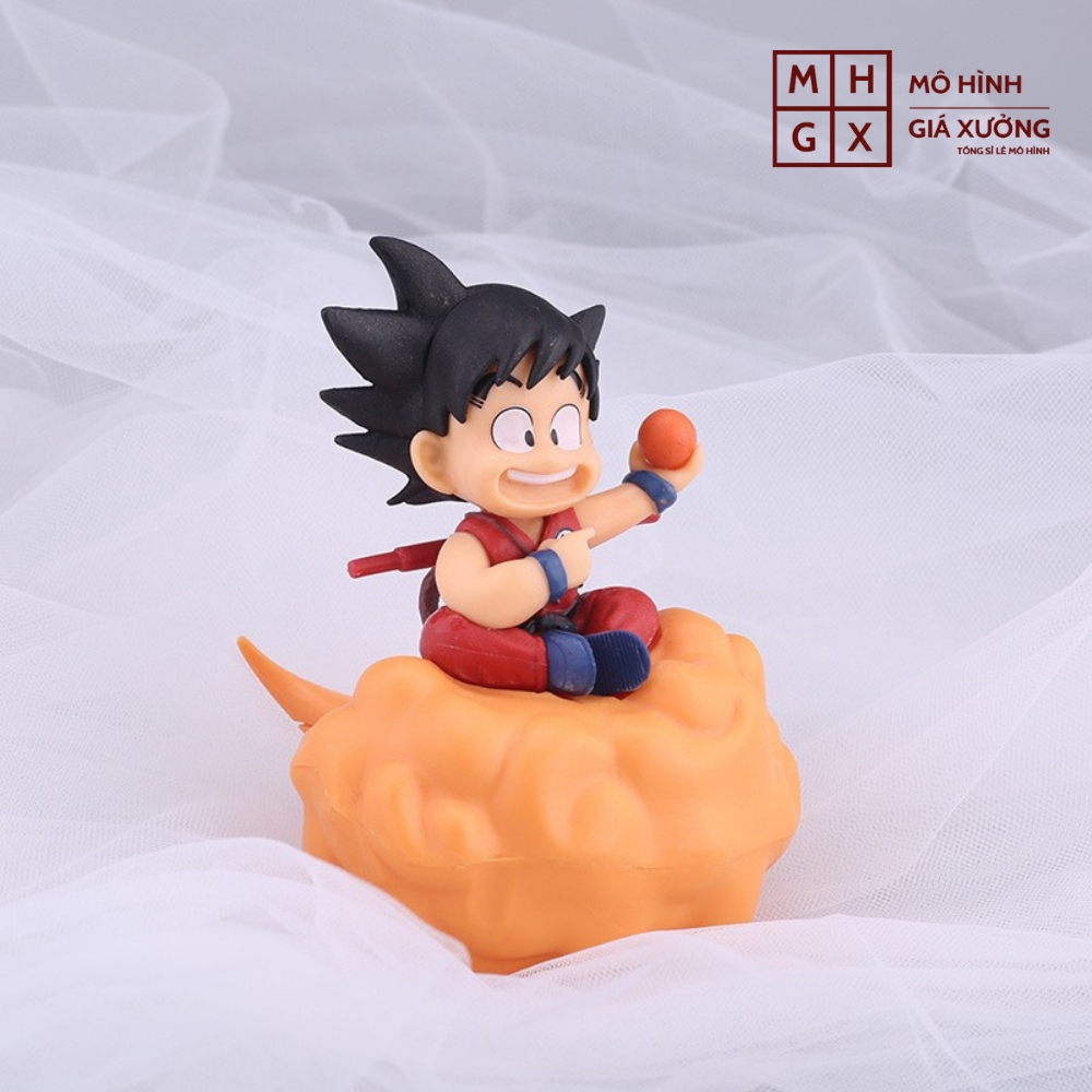 Mô Hình DragonBall Songoku ngồi mây cầm ngọc rồng cao 12cm , Figure Dragonball , No Box - Mô Hình Giá Xưởng