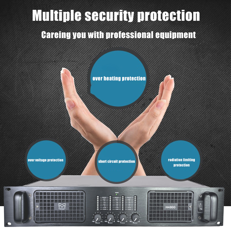 Cục Đẩy Công Suất 4 kênh Professional amp MartinH 4800 Dùng cho Gia Đình, Phòng Hát , Sự Kiện, Nhập khẩu nguyên chiếc.