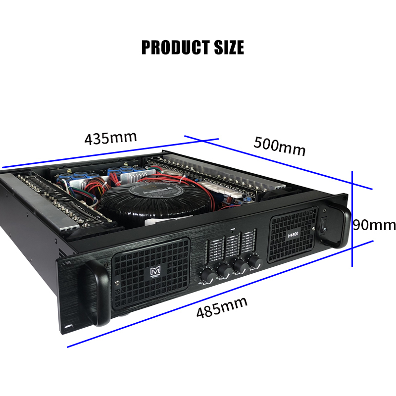 Cục Đẩy Công Suất 4 kênh Professional amp MartinH 4800 Dùng cho Gia Đình, Phòng Hát , Sự Kiện, Nhập khẩu nguyên chiếc.