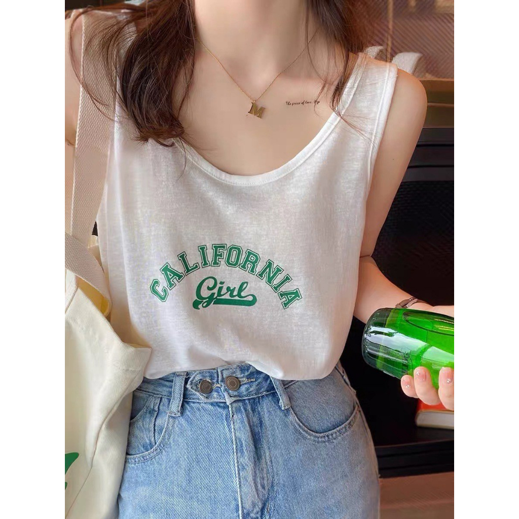 Áo thun ba lỗ in hình trẻ trung, áo thun ba lỗ NHALAM vải cotton xược mặc hè mát, trẻ trung