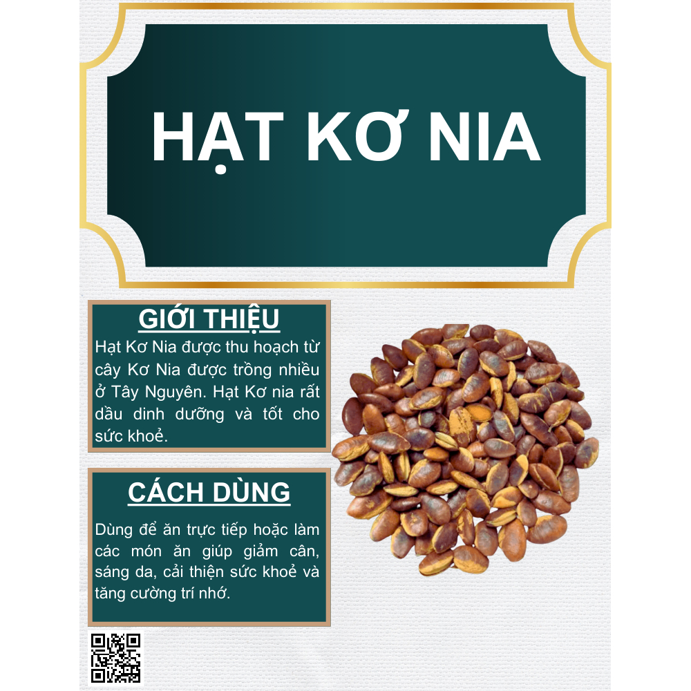 Hạt Kơ Nia Rang Mộc Nguyên Vị 250g Đặc Sản Măng Đen Kon Tum