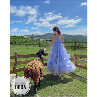 (Bigsize) Đầm công chúa nàng thơ 2 dây dáng maxi bồng bềnh (60-85kg)