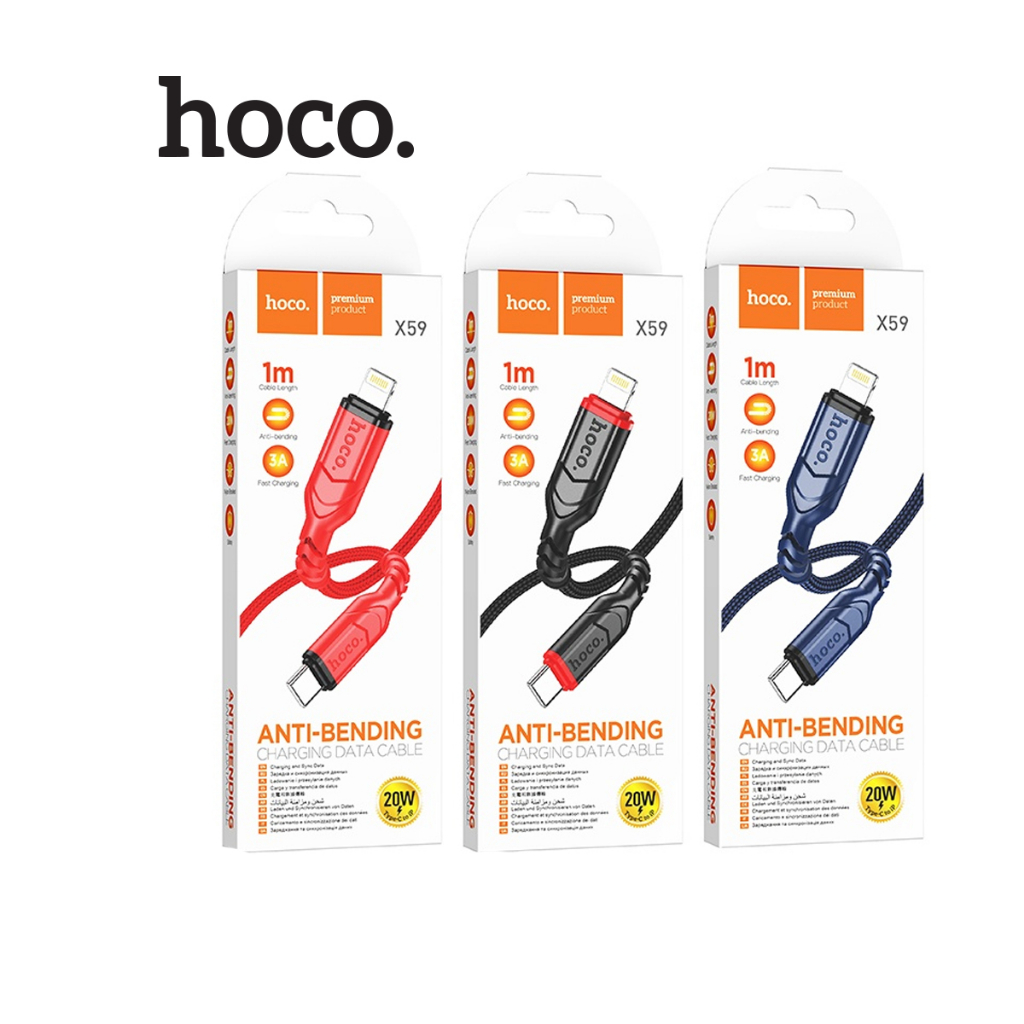 Cáp sạc PD20W Hoco X59 Type-C dành cho iP11/12/13/14 dây dù siêu bền dài 100cm