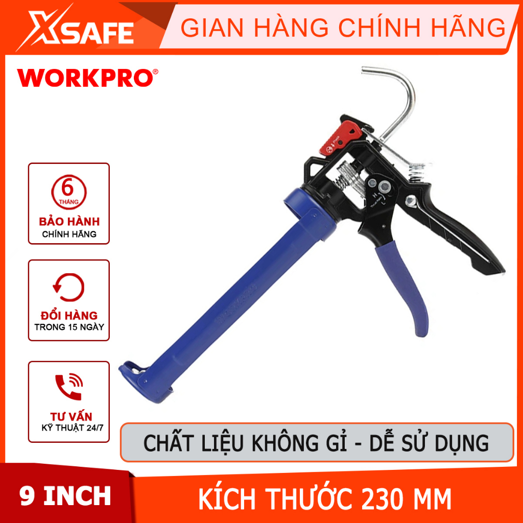 Súng bắn keo Silicon Workpro - WP224001, kích thước: 230mm (9 inch) chính hãng