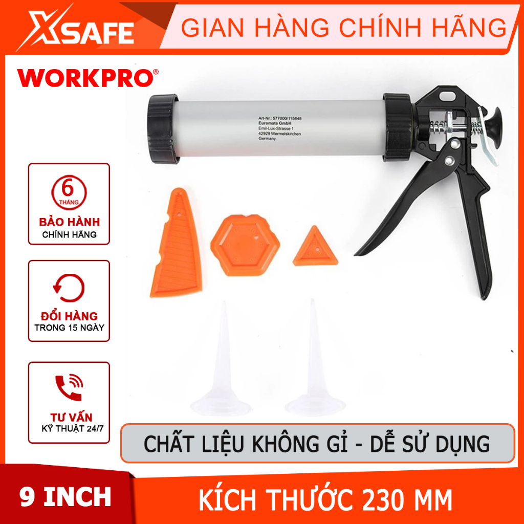 Súng bắn keo Silicon Workpro - WP224002 kích thước  9 inch 230mm  chính hãng