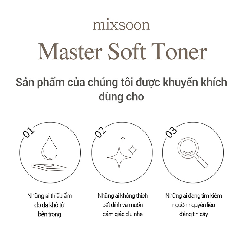 Nước hoa hồng  rau má và ceramide khóa ẩm, làm dịu da Mixsoon Master Soft Toner 150ml