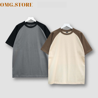 Áo phông Raglan trơn cotton 100% dày dặn basic