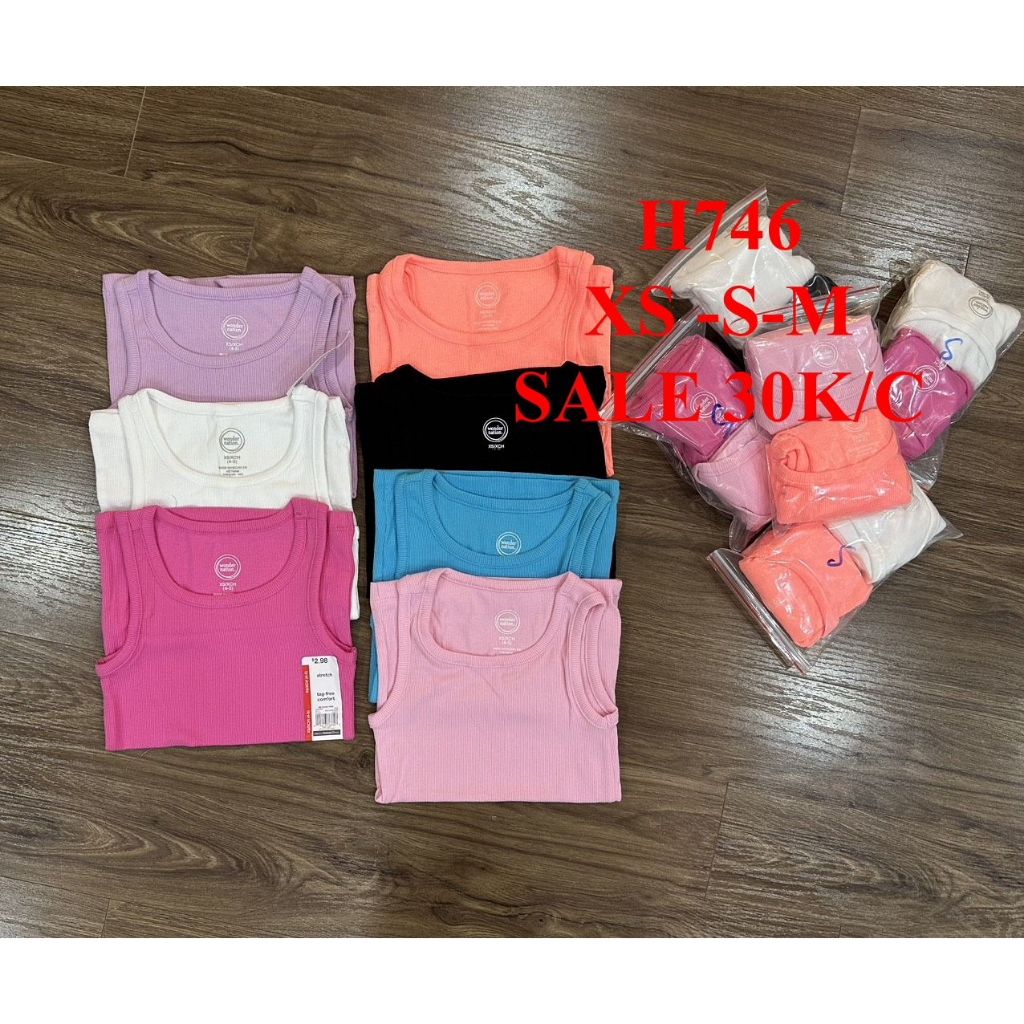 SALE 30K * Mã H746: Áo tanktop hàng VNXK dư xịn đét, Chất cotton tăm siêu đẹp, siêu co giãn, toàn màu xinh