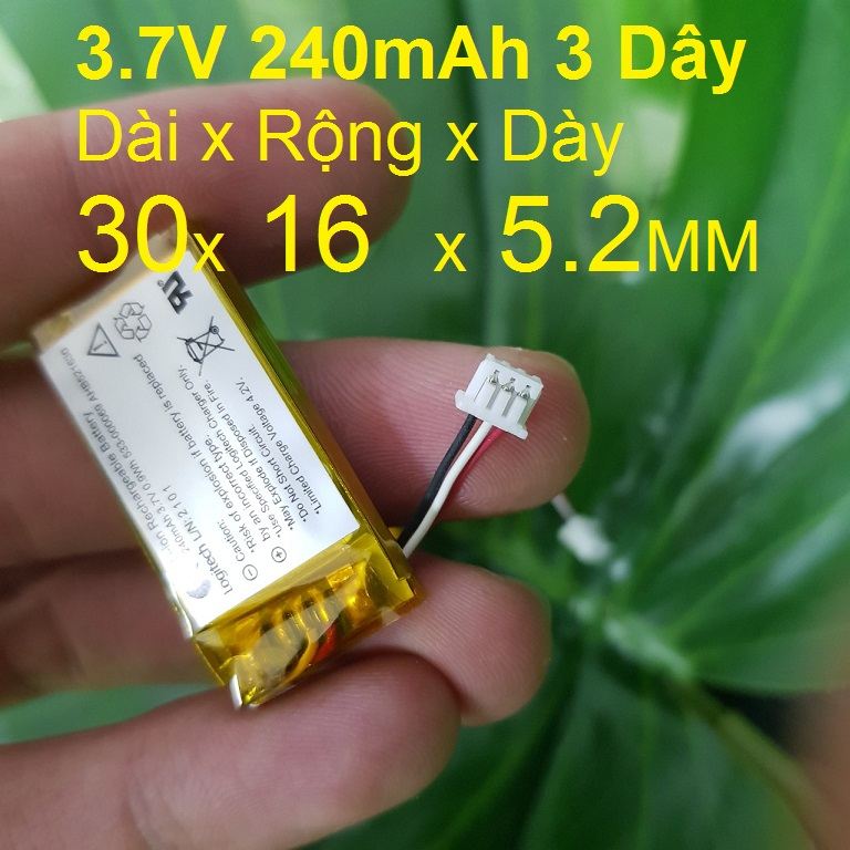 Pin 3.7V 240mAh AHB521630 30x16x5.2MM 3 dây cho thiết bị camera mini pin sạc 1S PinchinhhangHN