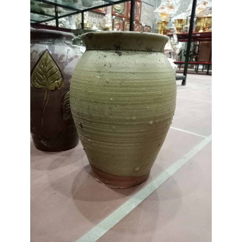 lọ hoa gốm Phù Lãng nhỏ ( cao 22cm, miệng rộng 11cm)