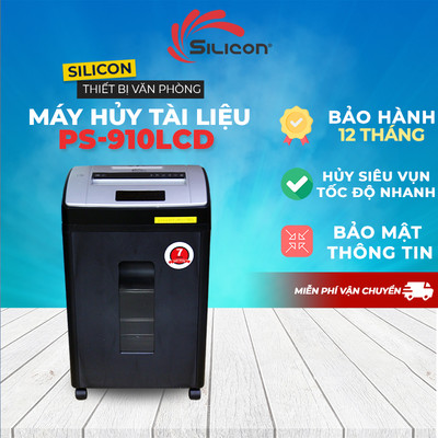 Máy hủy tài liệu nhập khẩu SILICON PS-910LCD - Máy hủy vụn - Bảo mật thông tin - Bảo hành 12 tháng