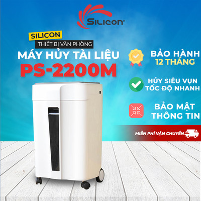 Máy hủy tài liệu nhập khẩu SILICON PS-2200M - giúp bảo mật thông tin - Công suất hủy 10-22 tờ/1 lần