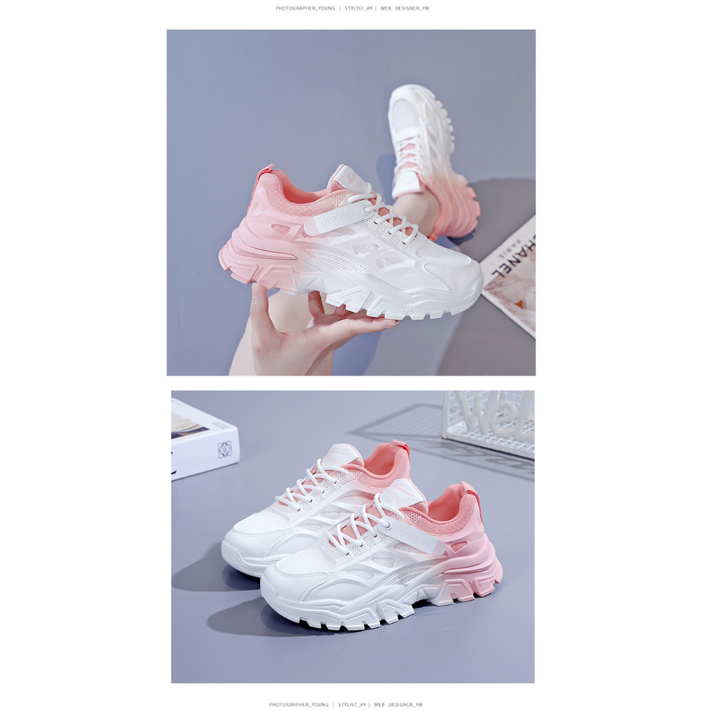 Giày thể thao nữ  Giày sneaker nữ đế cao 5cm 2 màu hồng mãu xanh Mẫu giày nữ 2023