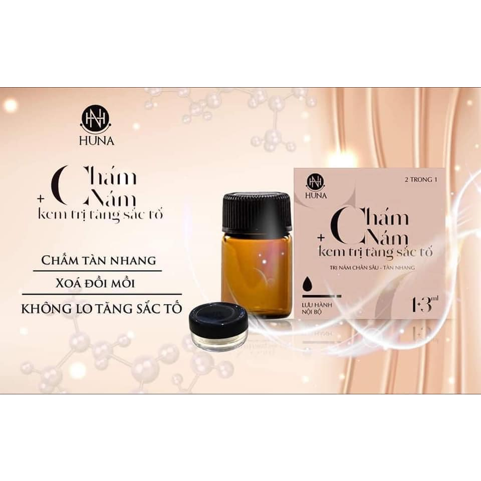Chấm nám + kem tăng sắc tố Huna giúp ngừa nám chân sâu, tàn nhang chính hãng