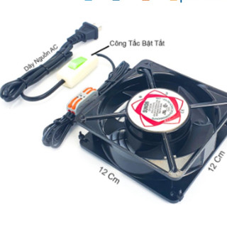 Quạt hút mùi thôi nhiệt 220v 12x12x4cm tốc độ 3000rpm tiện dụng fan thổi nhiệt 12cm shophuyentrang