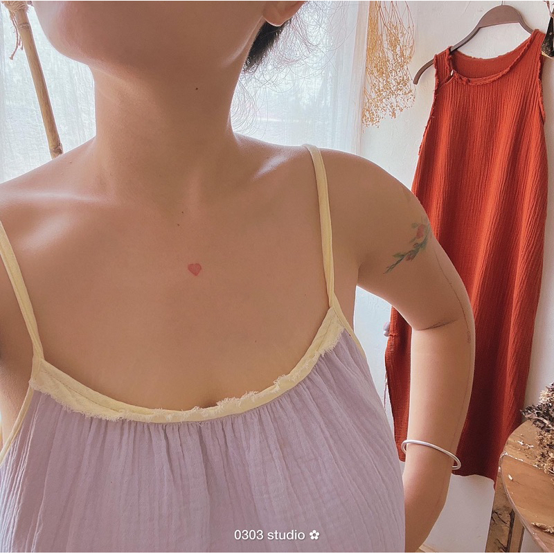 | 0303 studio | áo 2 dây vải muslin