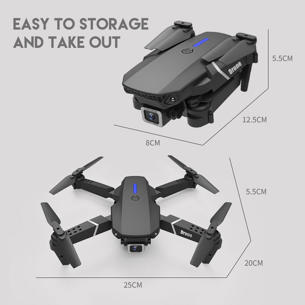 2022 E88PRO RC DRONE 4K Giáo sư với máy ảnh HD có thể gập HD RC RC RC RC WiFi 1080p | BigBuy360 - bigbuy360.vn