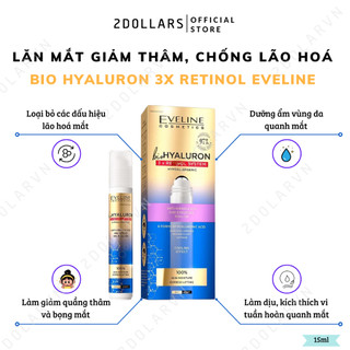 Thanh Lăn Chống Lão Hoá Bọng Mắt Eveline Bio Hyaluron