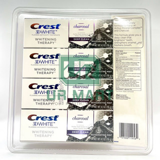 Kem Đánh Răng Crest 3D White Charcoal Toothpaste (116g x 4 tuýp)