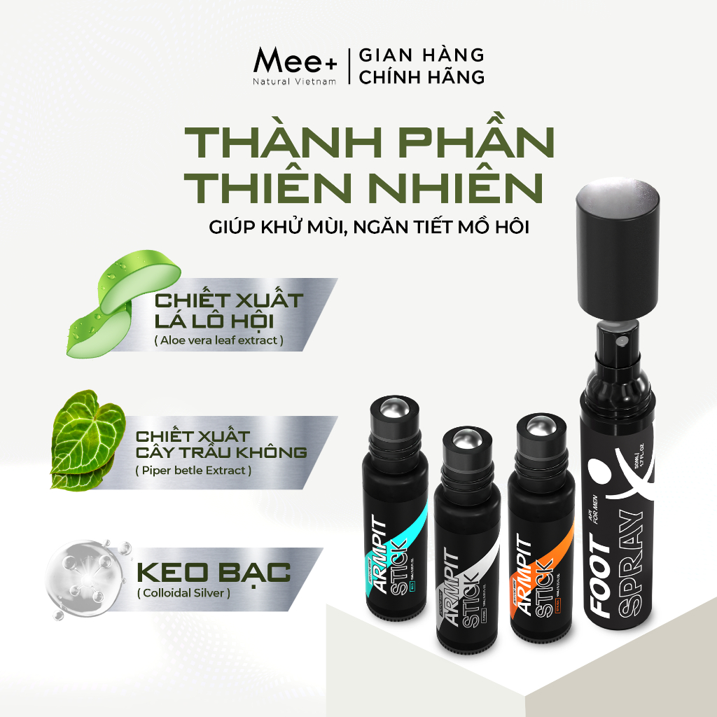 Set quà tặng khử mùi hôi chân API MEN, xịt khử mùi hôi chân lên đến 24h, ngăn tiết mồ hôi giúp khô thoáng 50ml