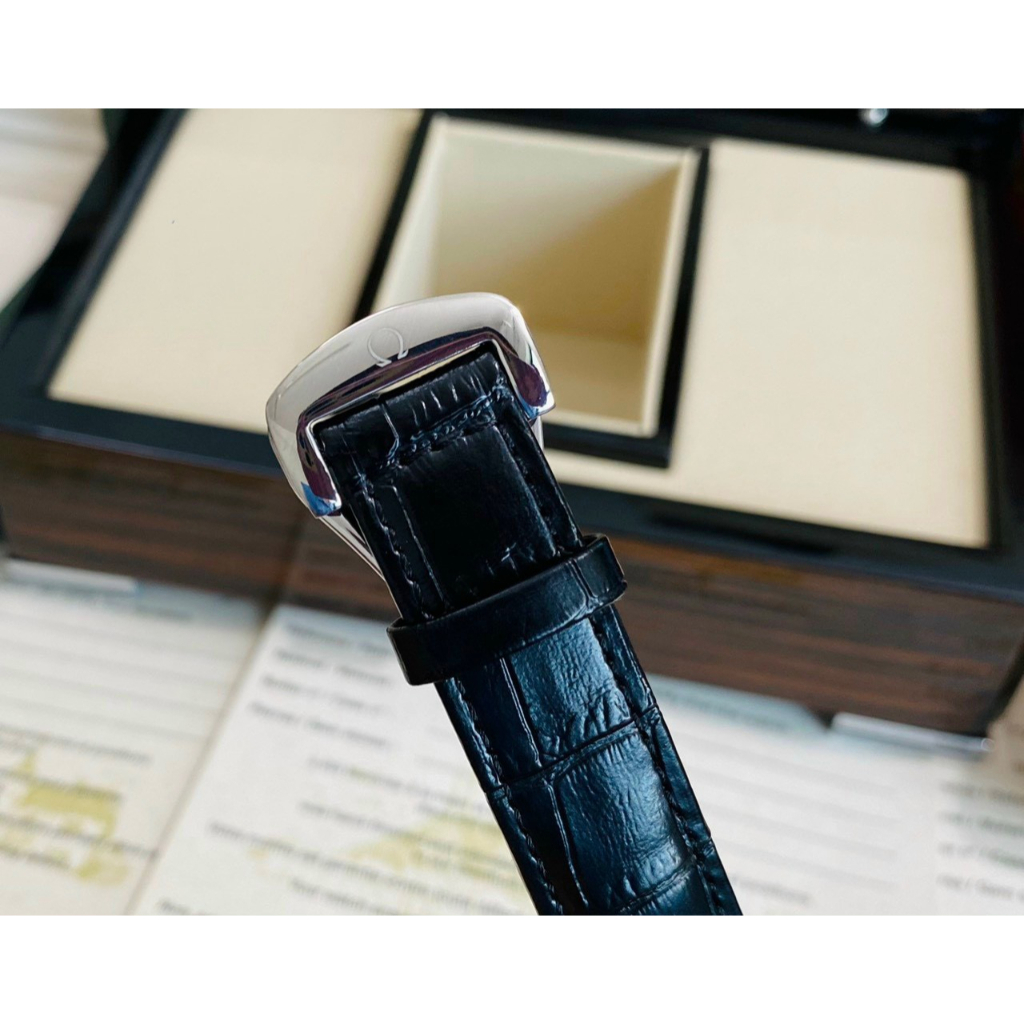 Đồng hồ Nam Omega cơ automatic 3kim vỏ trắng  dây da máy nhật dòng cơ Automatic size 40mm