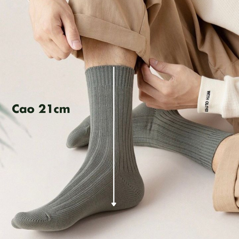 Tất Nam Cổ Cao Dày Dặn Có Tất cao 21cm dễ phối hợp được nhiều phong cách _ MEN100