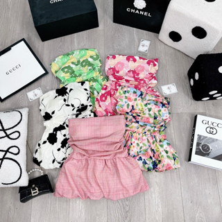 Áo ống cúp ngực áo 2s hoa quây dáng phồng đi chơi sexy bigsize Kim Ngân từ 50kg đến 100kg M/L/XL/XXL Áo kiểu nữ bigsize