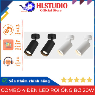 Combo 4 đèn LED Rọi Ống Bơ 20W ốp trần, tường, đèn soi tranh, đèn trang trí HL Studio