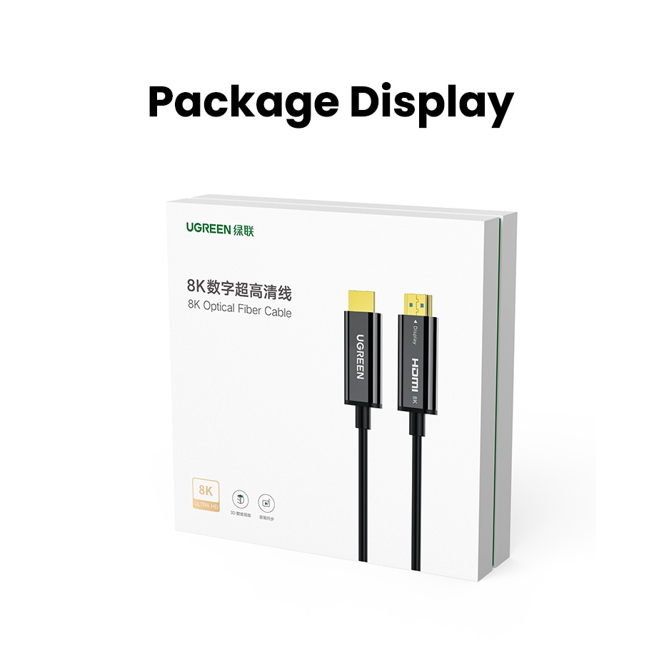 Cáp HDMI 2.1 sợi quang 10m,15m hỗ trợ 8K@60Hz chính hãng Ugreen 80406, 80407