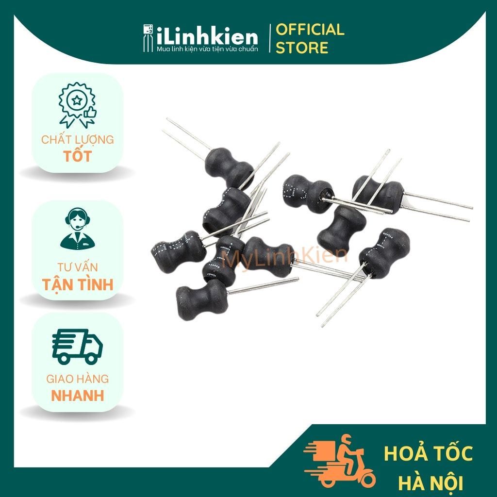 Cuộn cảm cắm 0608 10uH 6x8mm chất lượng cao.