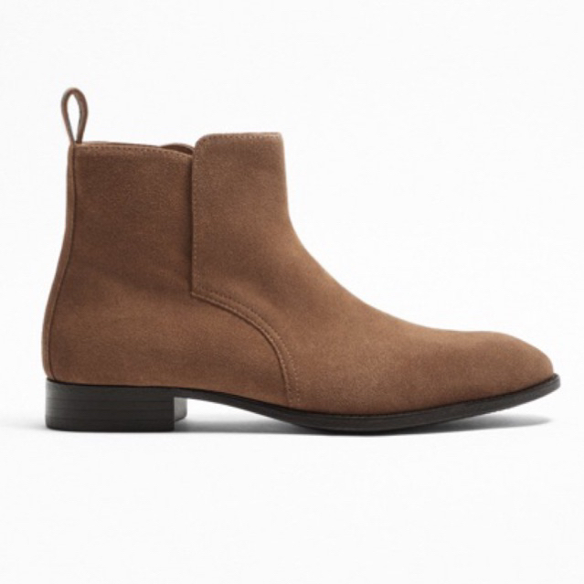 Giày boots nam da lộn Zara authentic SPLIT SUEDE ANKLE size 39