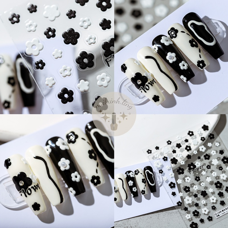 Miếng Dán Trang Trí Móng Tay In Nổi Họa Tiết Bông Hoa 5D Tensor Pro, Hình Dán TS-1252 , Sticker Dán Nail TS1411