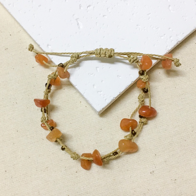 Lắc tay đá thiên nhiên cân mệnh đan dây sáp chống nước