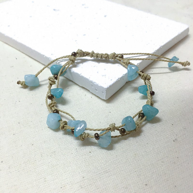 Lắc tay đá thiên nhiên cân mệnh đan dây sáp chống nước