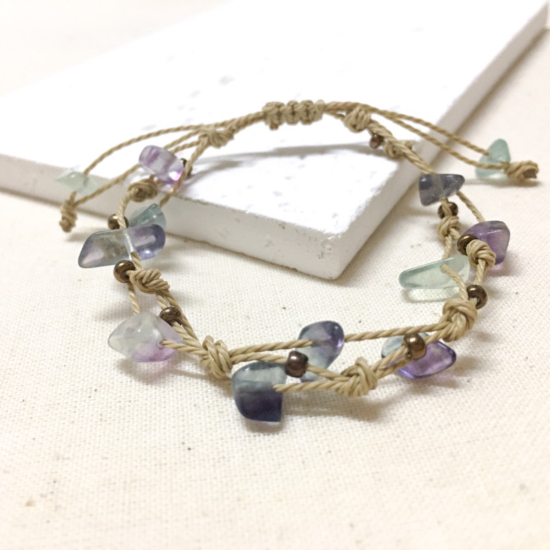 Lắc tay đá thiên nhiên cân mệnh đan dây sáp chống nước