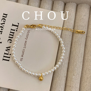 Vòng tay titan, lắc tay titan ngọc phối chuông bi | chou accessories |