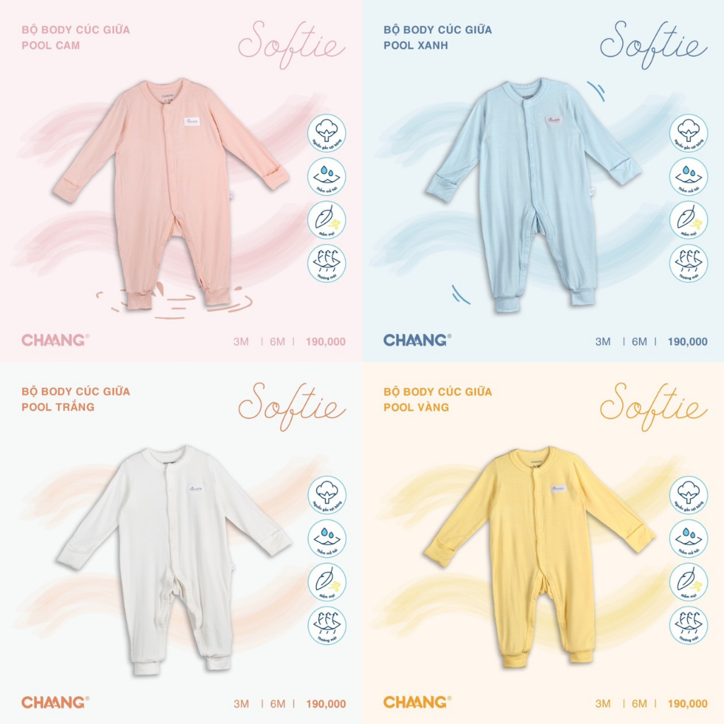 Bộ body dài không tất sơ sinh [ CHAANG POOL ]