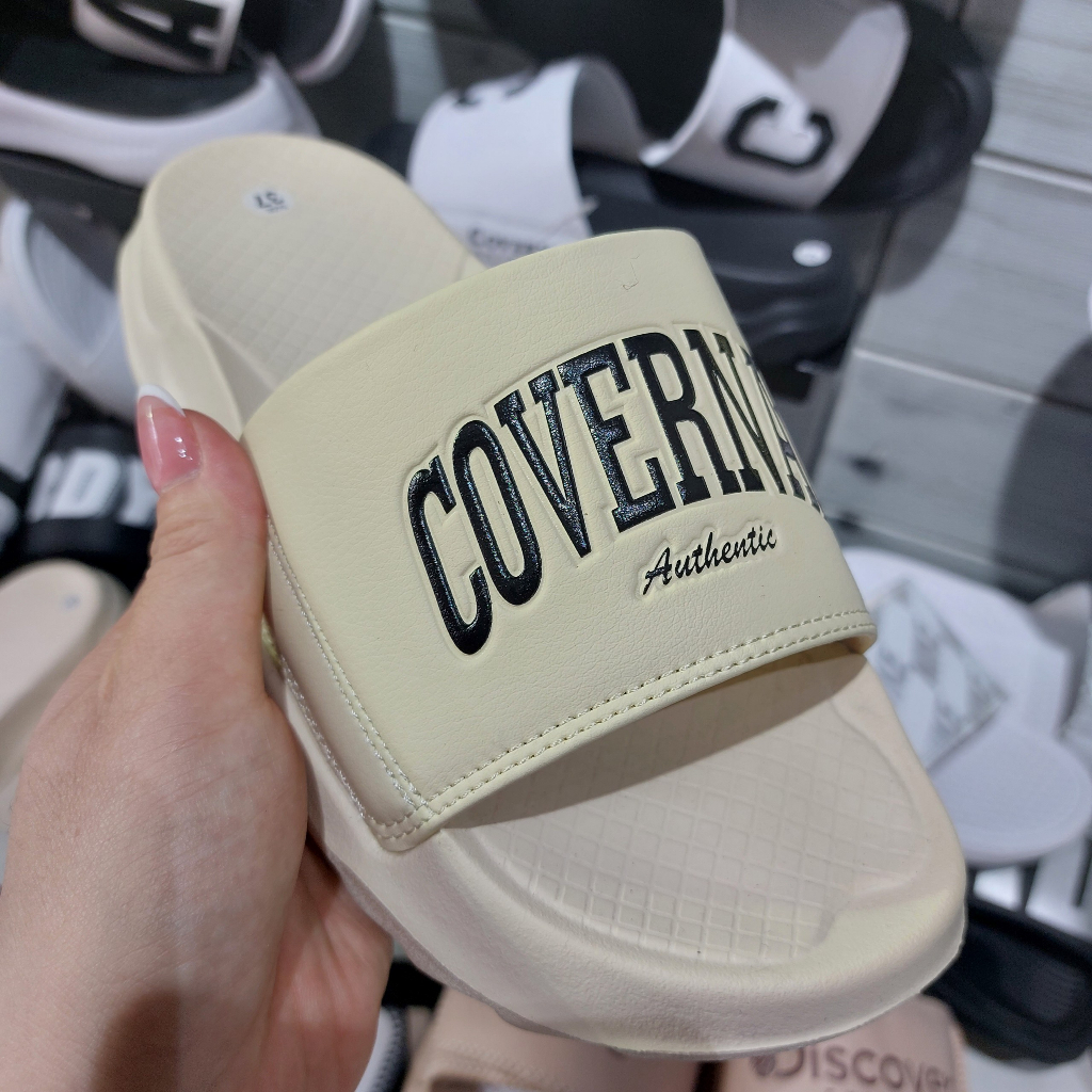 Dép quai ngang Corvernat Logo 3D in nổi ko bong tróc Size Nam Nữ Unisex