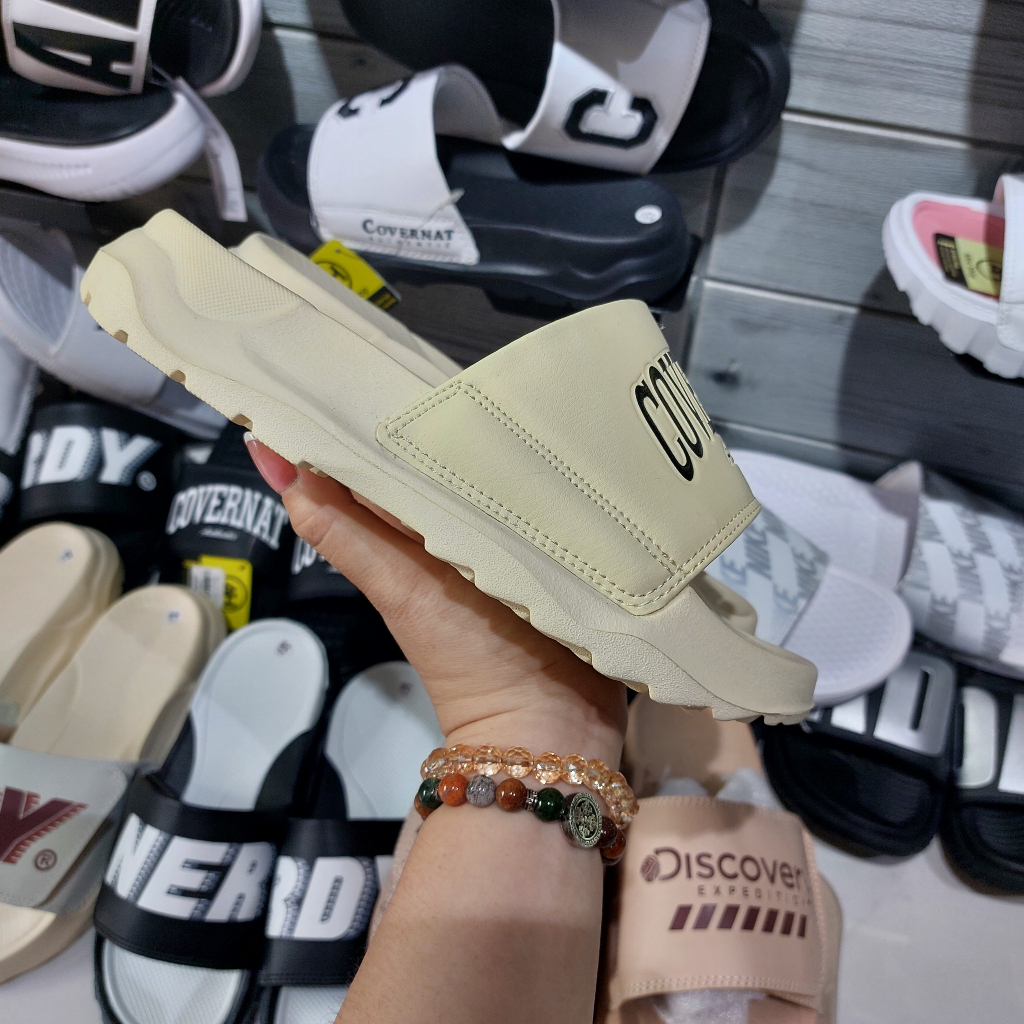 Dép quai ngang Corvernat Logo 3D in nổi ko bong tróc Size Nam Nữ Unisex