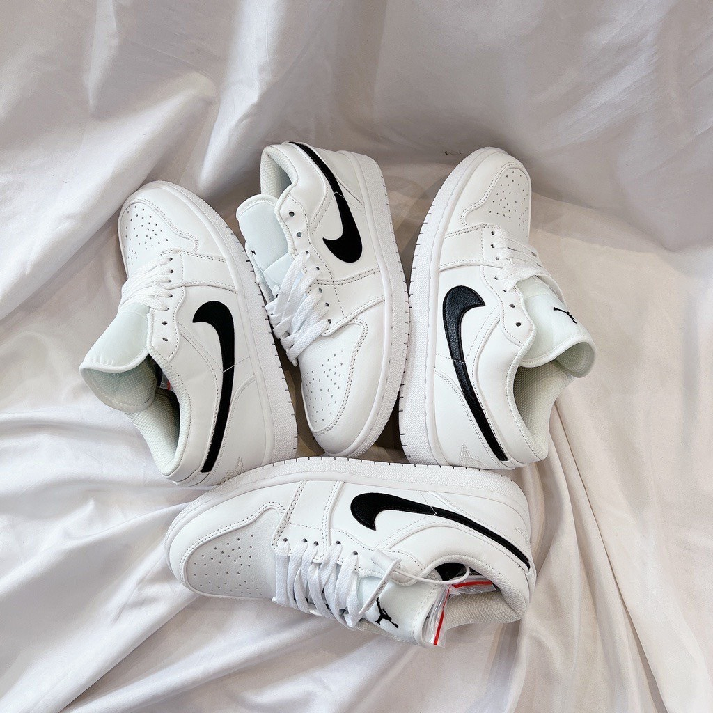 Giày Jordan 1 Low White Black Basic Dễ Phối Đồ, Giày Thể Thao Air Jordan 1 Trắng Vệt Đen Bản Cao Cấp Chuẩn Size ôm Form | BigBuy360 - bigbuy360.vn