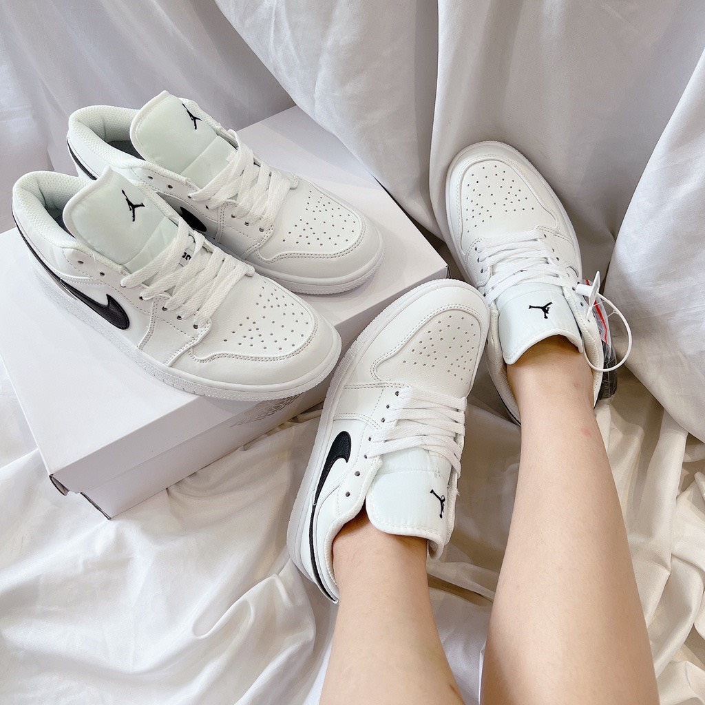 Giày Jordan 1 Low White Black Basic Dễ Phối Đồ, Giày Thể Thao Air Jordan 1 Trắng Vệt Đen Bản Cao Cấp Chuẩn Size ôm Form | BigBuy360 - bigbuy360.vn