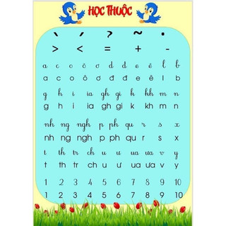 Bảng âm vần khổ a3,a4(ép plastic toàn bộ tiện lợi cho bé học)
