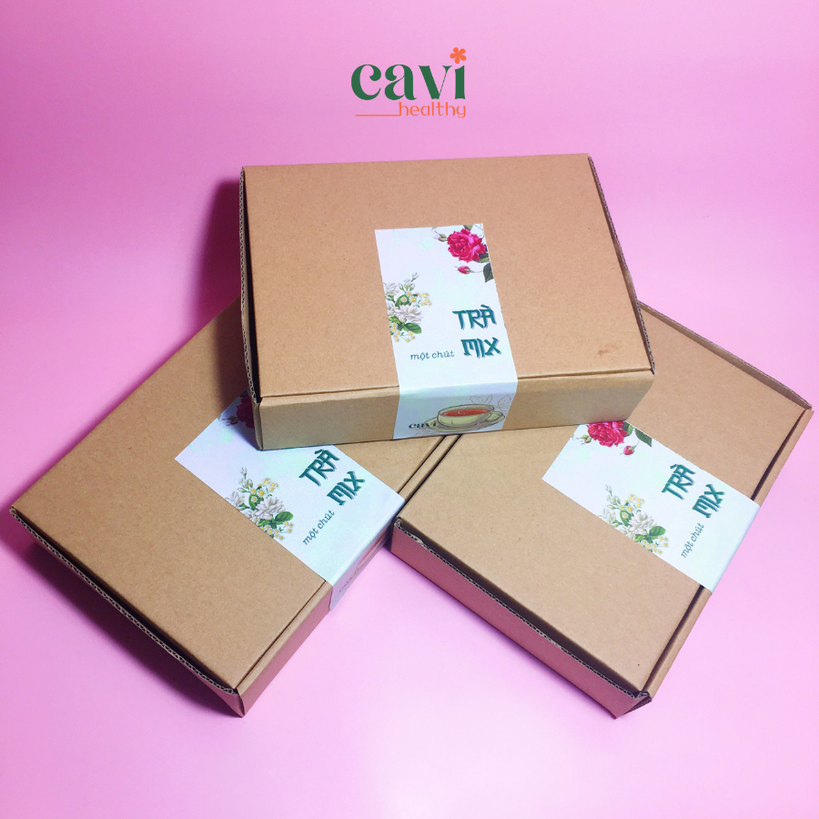 Set Trà Hoa Mix 12 Vị Kèm Chai Thủy Tinh Cavi Healthy Thanh Nhiệt, Đẹp Da, Giảm Stress