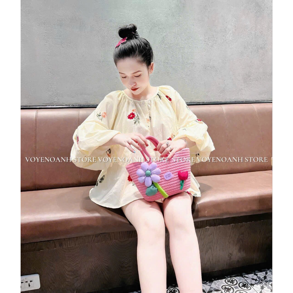 [6.6 Sales Freeship] Set bộ đùi babydoll in hoa đi biển,set tiểu thư tay phồng cổ tròn in hoa mix quần sooc đùi dễthương