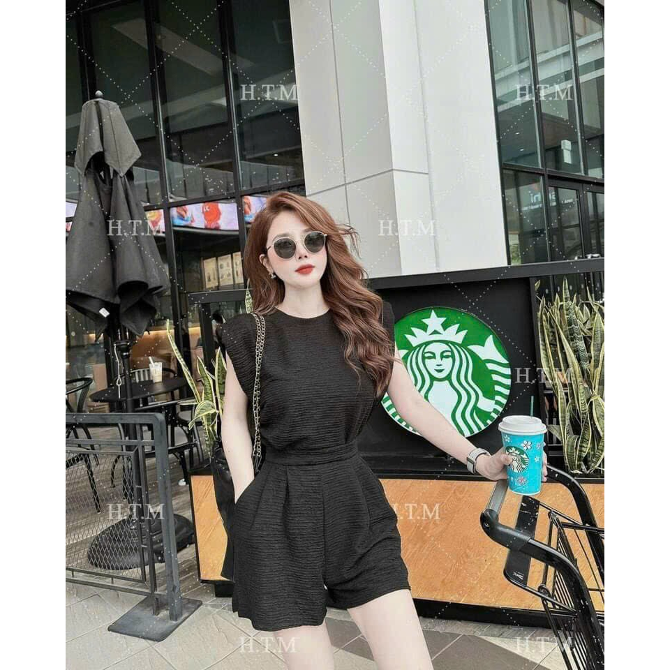 [6.6 Sales Freeship] Set bộ thời trang nữ, set bộ thun xốp áo tay dơi cổ tròn mix quần sooc đùi nữ màu trơn cá tính mtb