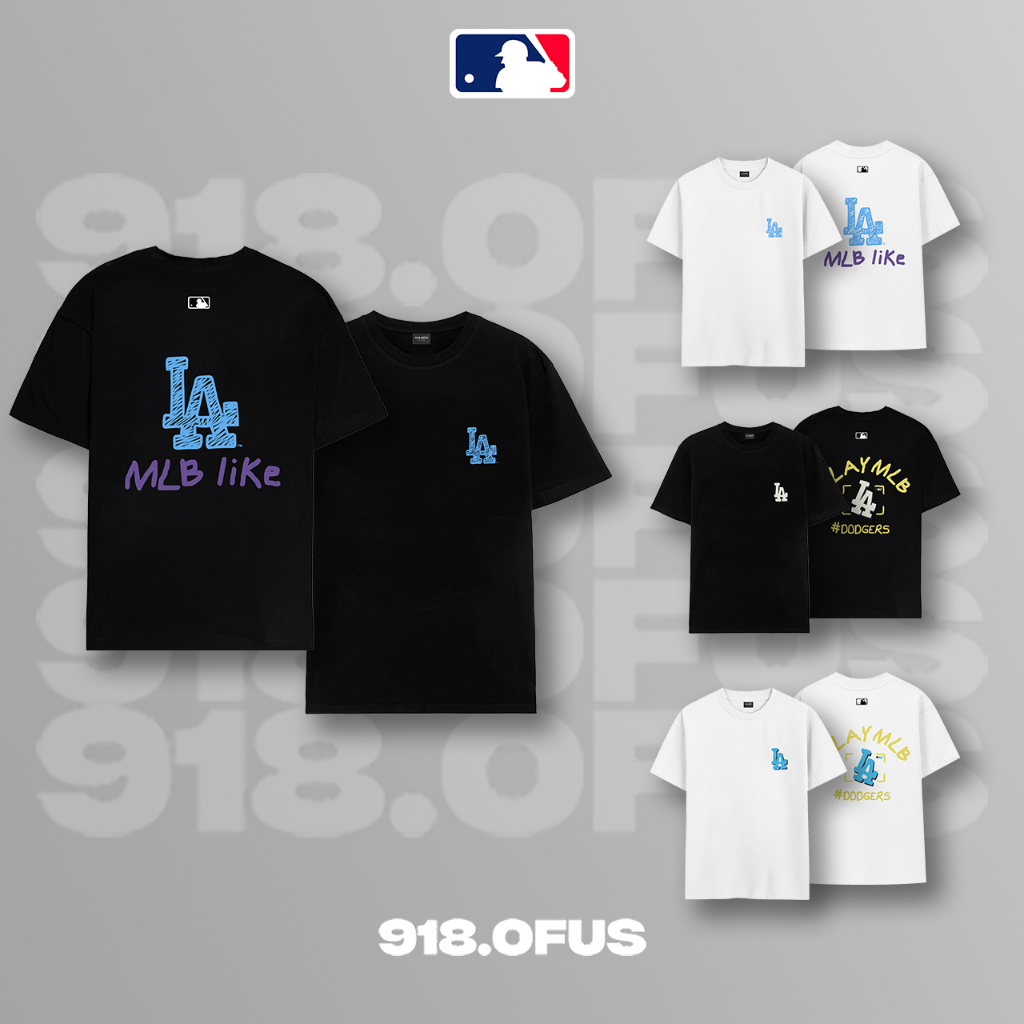Áo phông MLB LA các mẫu unisex rộng chất áo thun cotton nam nữ 918 Ofus