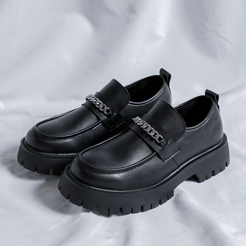 Giày Chunky Loafers dây xích đế đúc, Giày lười nam HOMME tăng 4,5cm chiều cao 2137-R
