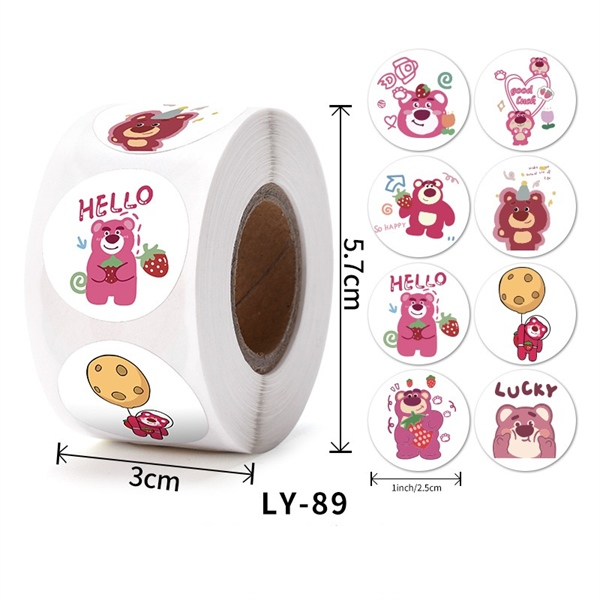 Cuộn 500 miếng tem dán hình tròn size 25mm sticker thanks you, icon dễ thương PK045