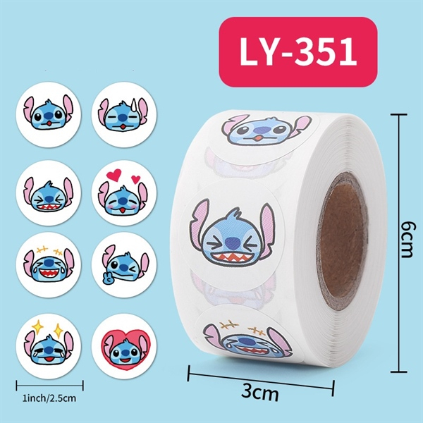 Cuộn 500 miếng tem dán hình tròn size 25mm sticker thanks you, icon dễ thương PK045