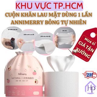  Khăn Mặt Khô Dùng 1 Lần Annimerry Tái Sử Dụng, Cuộn Khăn Giấy Lau Mặt Siêu Mềm Mịn, Dai, 100% Bông Tự Nhiên